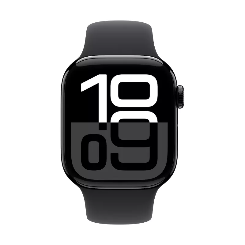 Watch Series 10 GPS + Cellular 42 mm Jet Black Aluminium carcasa con Black Sport Band - M/L
