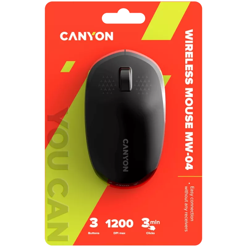 Ratón CANYON MW-04 3 botones BT inalámbrico negro