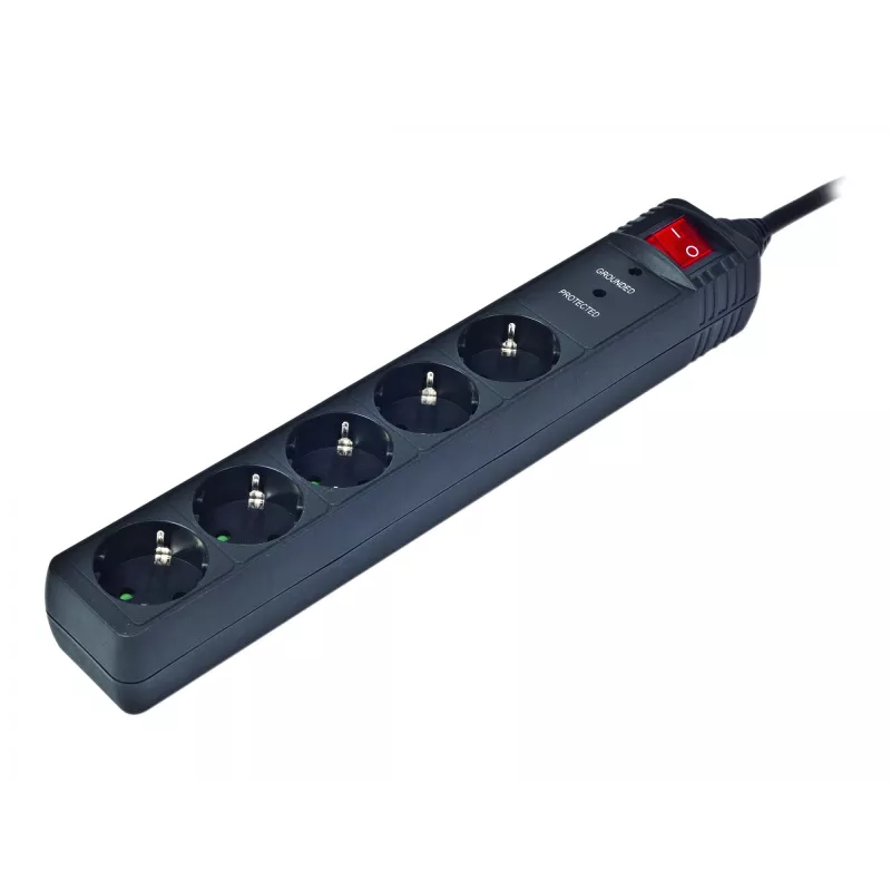 Regleta Gembird SPG5-C-5 1,5 m 5 tomas negro