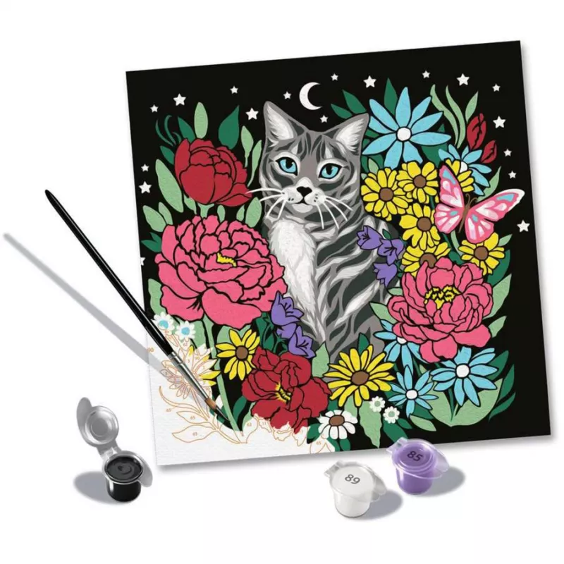 Set de pintar por números Ravensburger CreArt Pixie Cold Cat (modelo 25855) – set de pintura sobre lienzo