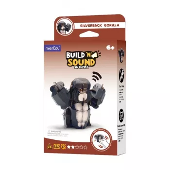 MierEdu Build and Listen Puzzle 3D - Gorila de espalda plateada