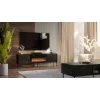 Mueble TV Cama Meble CORTINA 180x40x60 cm negro con chimenea negra
