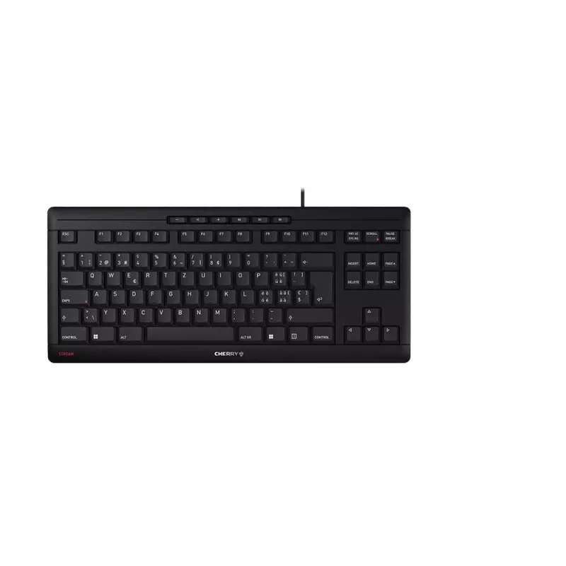 Teclado CHERRY STREAM TKL universal USB QWERTZ suizo negro
