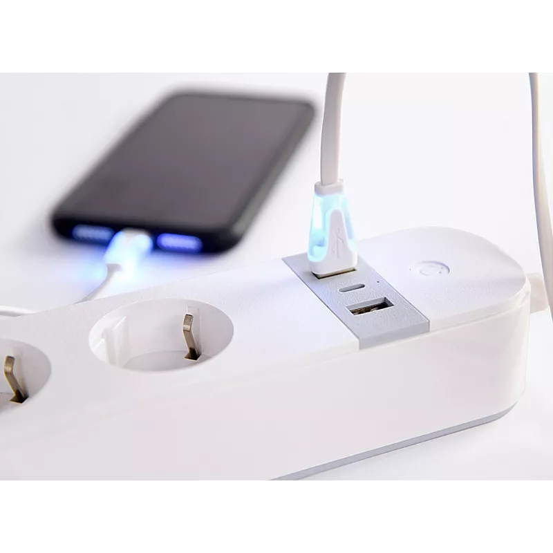 Regleta de enchufes inteligente Gembird TSL-PS-S4U-01-W 4 salidas AC 3880 W Blanco