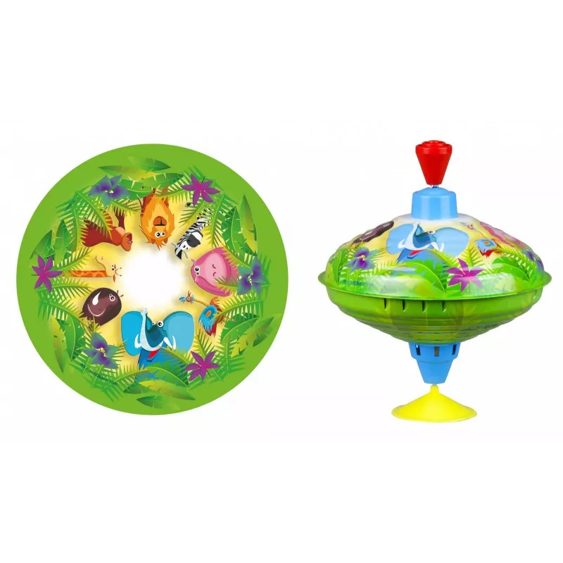 Peonza Lena Humming top Animales salvajes 16 cm — peonza de madera de Lena, 16 cm de diámetro