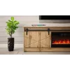 Mueble TV Cama Meble GRANERO con mueble de chimenea, roble Wotan, 2000×350×567 mm, 2 puertas, 2 estantes