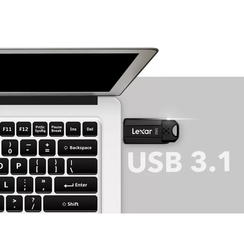 Memoria USB Lexar JumpDrive S80 256 GB, USB Type-A, USB 3.2 Gen 1, negra, 20 g