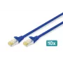 Cable de conexión DIGITUS CAT 6A S/FTP DK-1644-A-010-B-10, 1 m, azul, 10 uds.