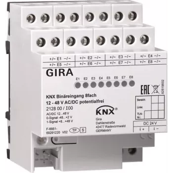 Entrada binaria 8 canales KNX 12-8V AC/DC 212800 (212800)