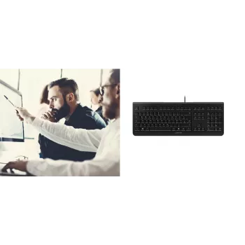 CHERRY KC 1000 teclado Home USB distribución suiza negro