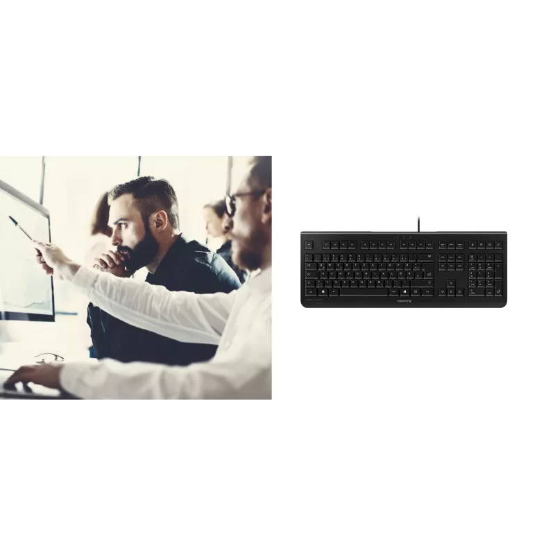 CHERRY KC 1000 teclado Home USB distribución suiza negro