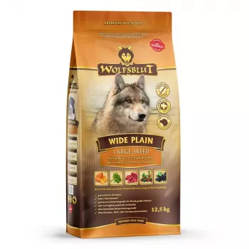 Pienso para perros Wolfsblut Wide Plain Large Breed — caballo y boniato, 12,5 kg, 24% proteína, 10% grasa