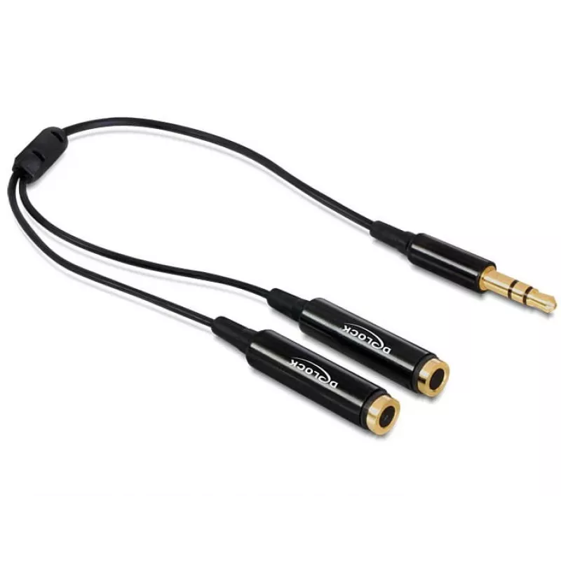 Cable de audio DeLOCK 65356 0,25 m 3,5 mm 2 x 3,5 mm negro
