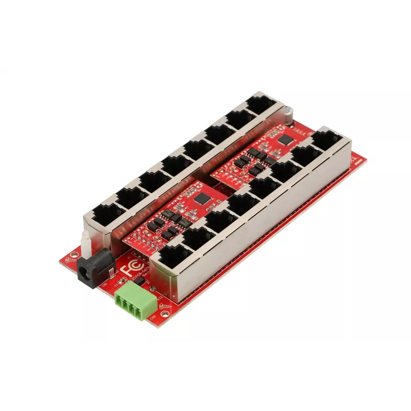 Inyector PoE Gigabit Extralink de 8 puertos activo, 8 puertos Gigabit 802.3at/af, Mode A