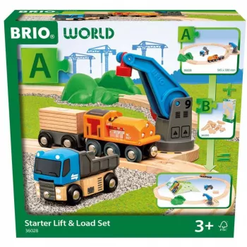 Brio World set de inicio de tren de mercancías con grúa