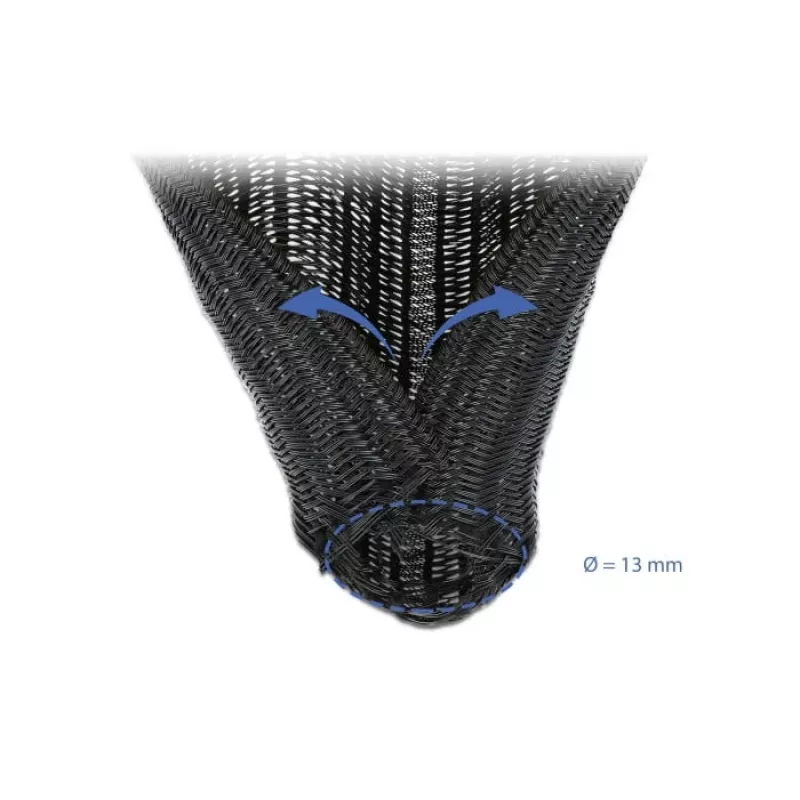Funda trenzada para cables DeLOCK 18922 10 m x 13 mm negro