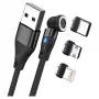 Cable USB RealPower MagneticCharge3 1m USB A negro