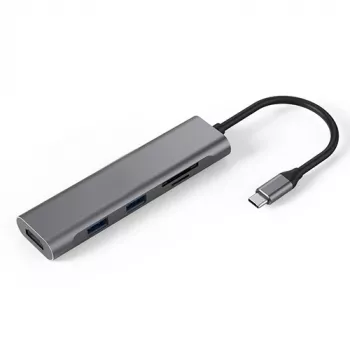Adaptador USB Type-C - 2 x USB 3.0, HDMI, SD, TF