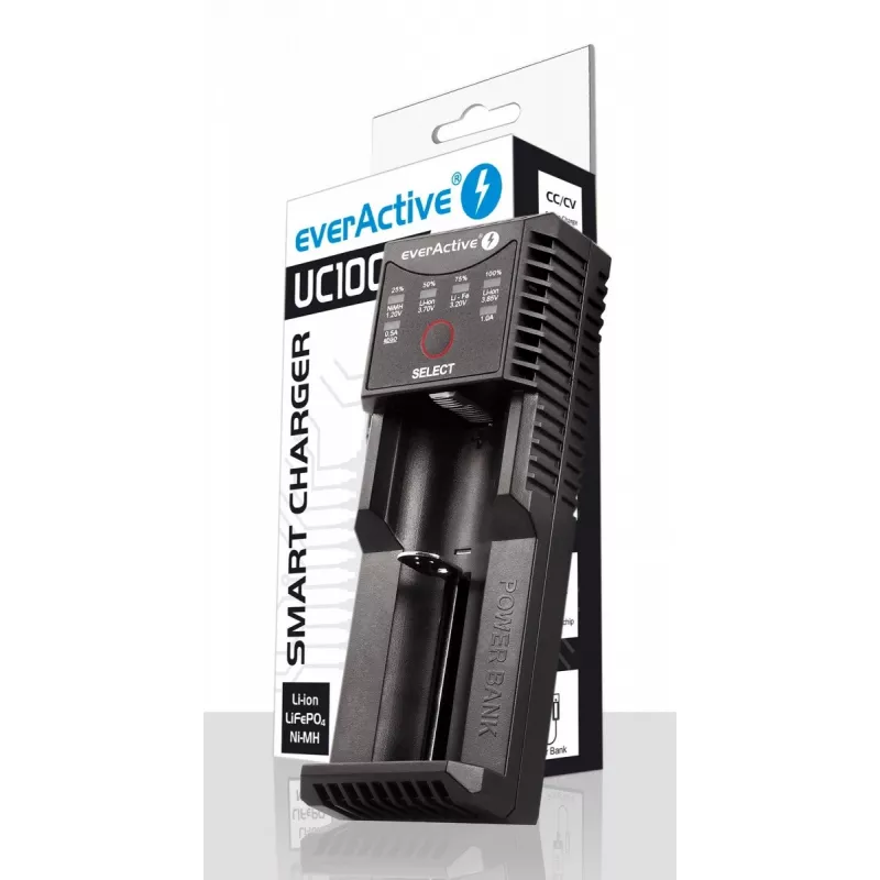 everActive UC-100C cargador universal de baterías con función power bank, USB-C