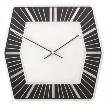 Reloj de pared NeXtime 8128zw Hexagon, 43x43 cm, blanco