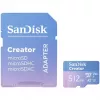 Tarjeta de memoria SanDisk Creator MicroSD 512 GB, altas velocidades de transferencia de hasta 190 MB/s