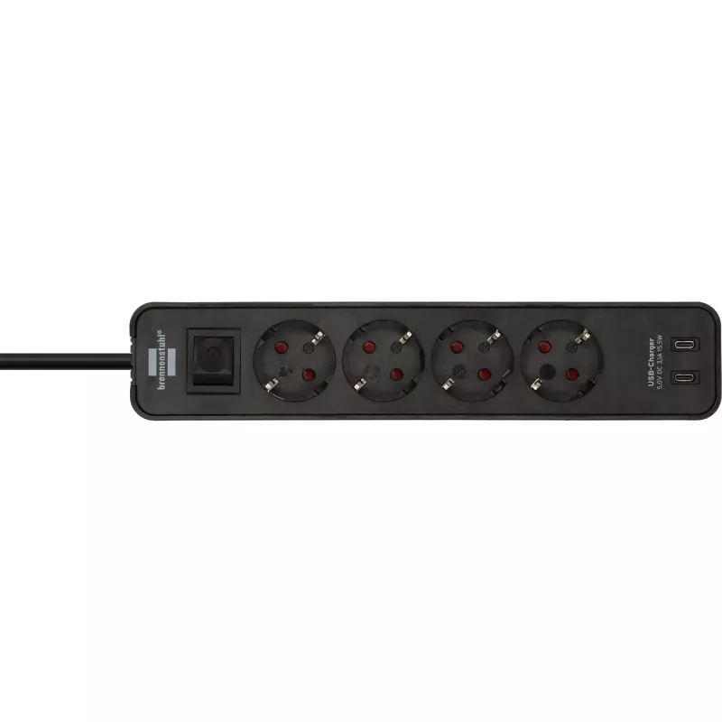 Alargador de corriente Brennenstuhl 1153240106 1,5 m 4 tomas AC para interior negro