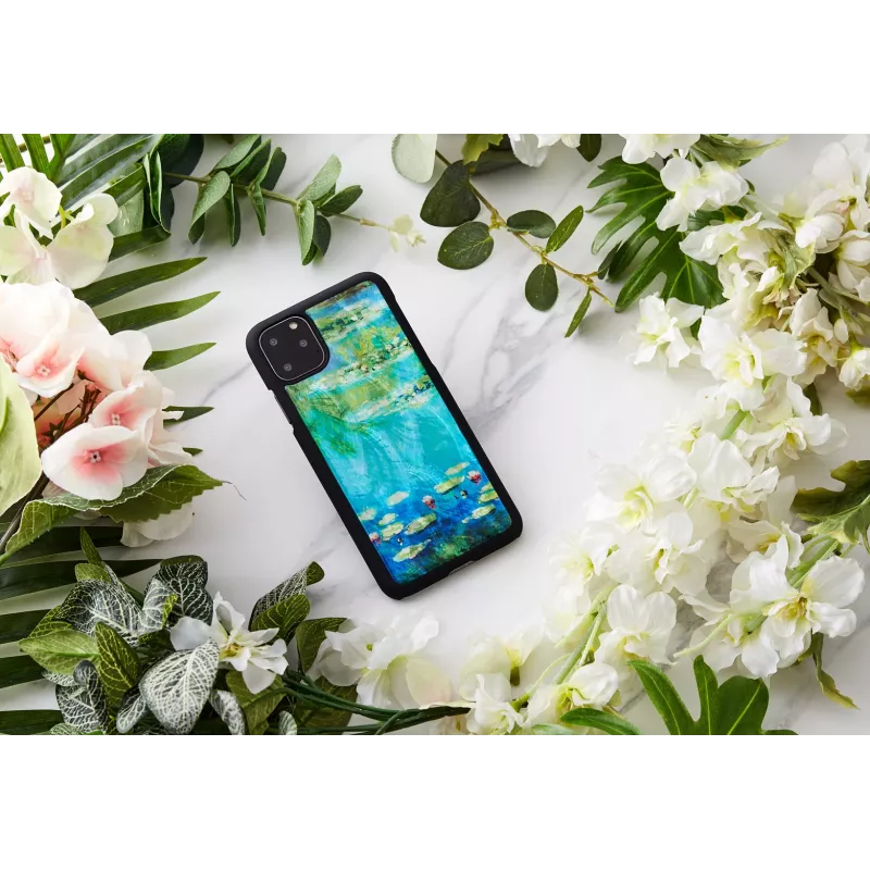 Funda para móvil iKins para iPhone 11 Pro Max – diseño nenúfares, negro