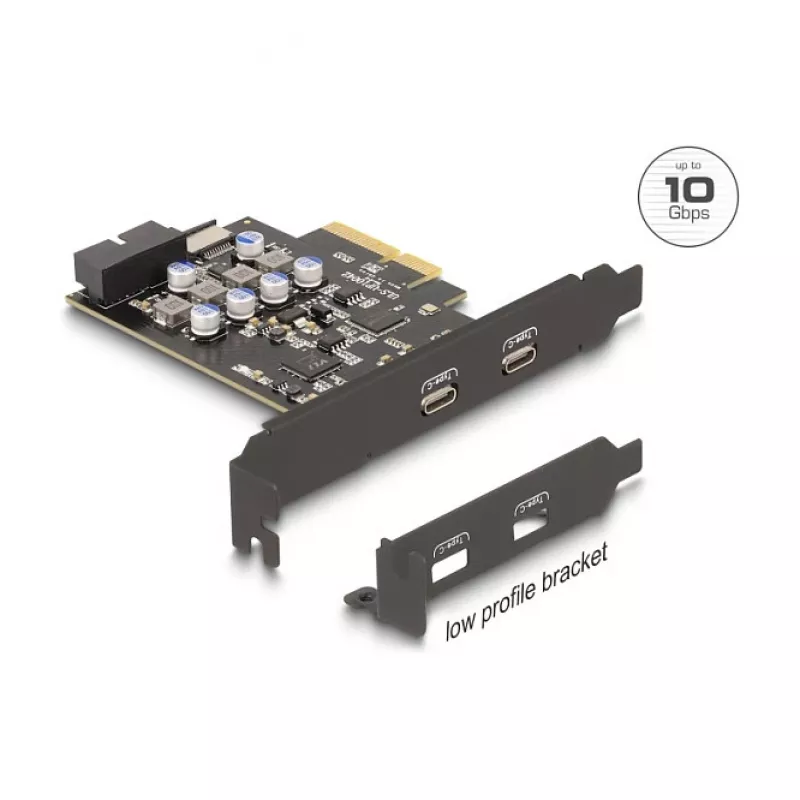Tarjeta PCI Express x4 DELOCK 90345 con 2 conectores USB Type-C externos