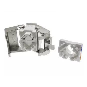 Módulo keystone Alantec MB005-1 plano acero inoxidable RJ-45, conector hembra, Cat6a, AWG 22/24