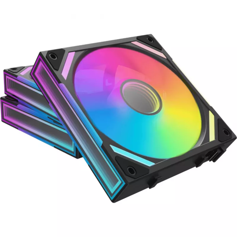 Alpenföhn 84000000228 Wing Boost 4 PWM RGB ventiladores de caja, 120 mm, 500–1800 rpm, 3 uds., negros