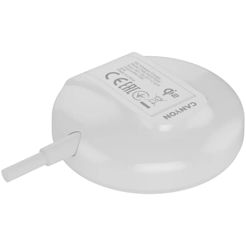 Cargador inalámbrico CANYON WS-105 15W Qi2 blanco – carga inalámbrica de 15W, compatible con Qi2