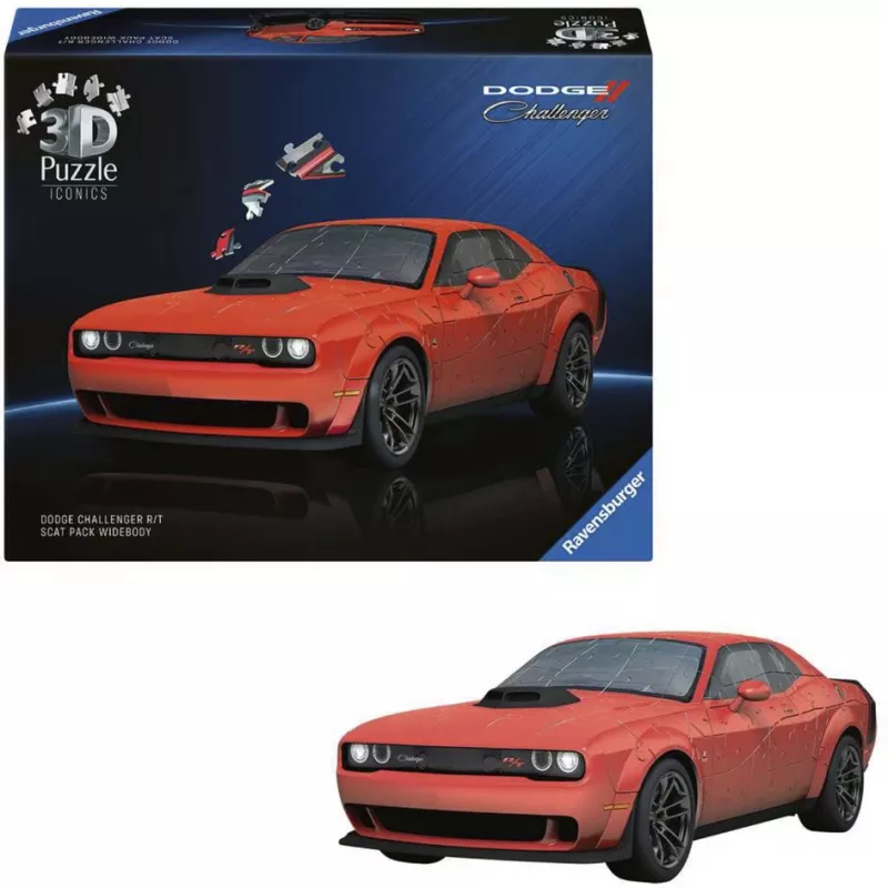 Puzzle 3D Ravensburger Dodge Challenger R/T Scat Pack Widebody – serie Iconics, réplica a escala