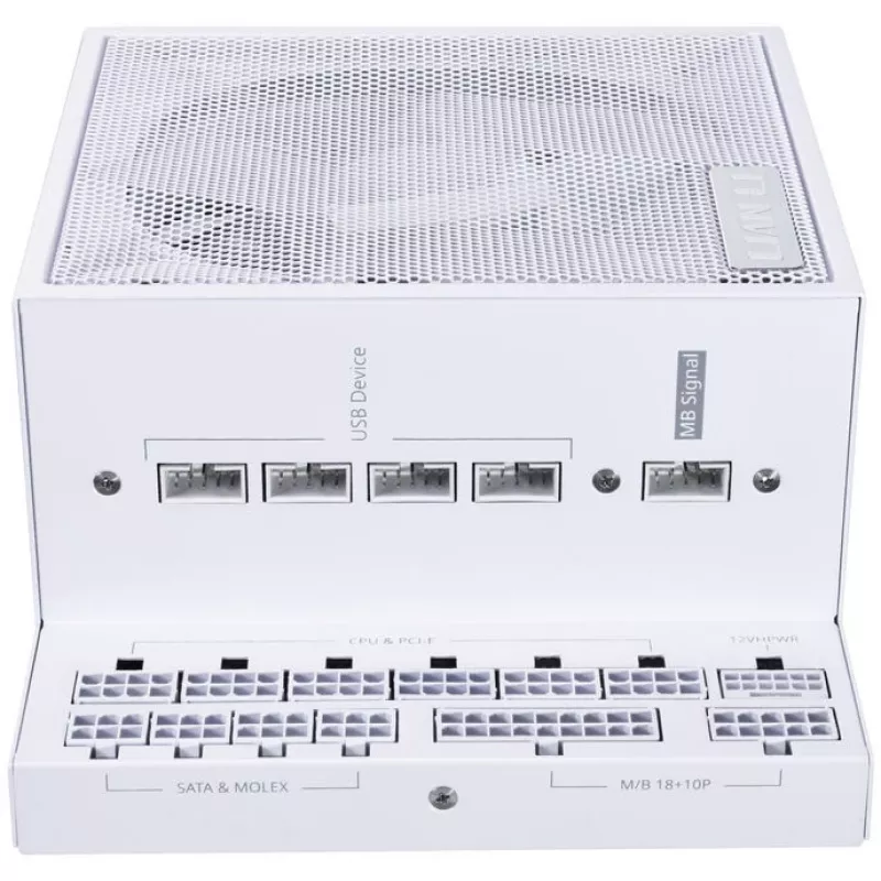Fuente de alimentación Lian Li EDGE EG0850 de 850 W, 80 PLUS Platinum, ATX 3.1, PCIe 5.1, blanca