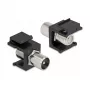 Módulo keystone conector macho IEC a conector hembra F negro DeLOCK 86857