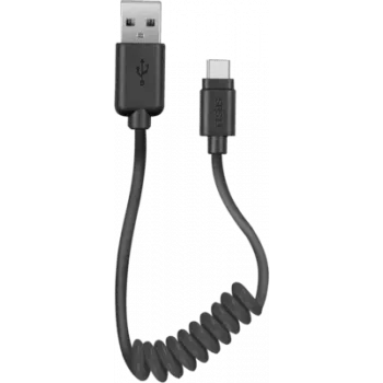 SBS TECABLETYPCSK - Cable USB - USB (M) a USB-C de 24 pines (M) - 50 cm - enrollado (TECABLETYPCSK)
