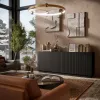 Cama Meble LIVERTI cómoda, 200x42x78 cm, negra