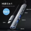 Qoltec 53790 Hub Adaptador USB-C 3.1 5in1 | USB-C PD | USB-C | 2x USB 2.0 | USB 3.0