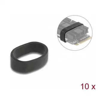 Unidad de estado sólido (SSD) DeLOCK anillo de goma para montaje de SSD M.2 y disipador negro pack de 10