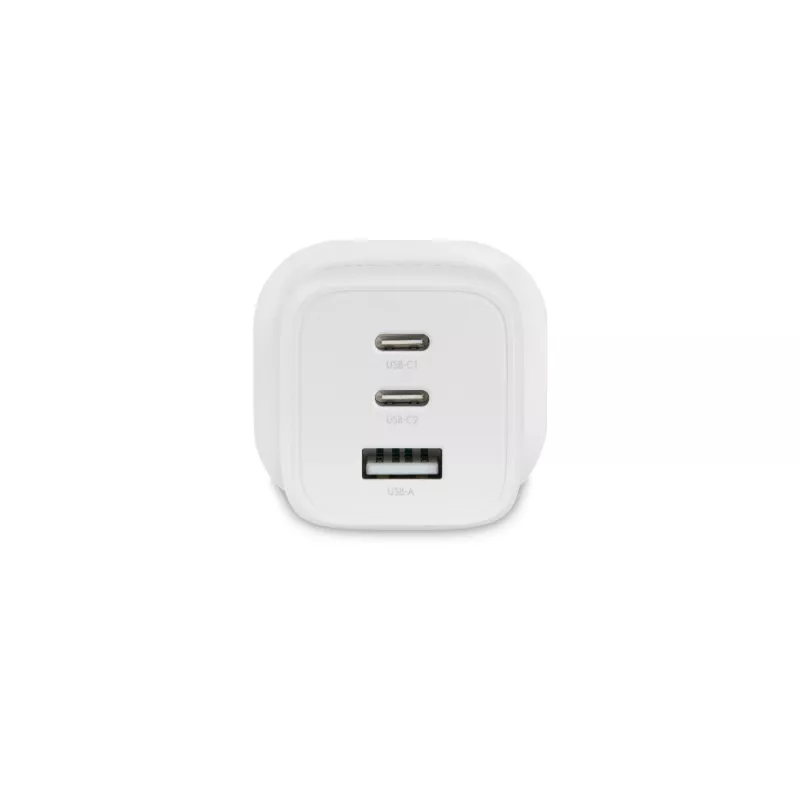 Fuente de alimentación Dicota - compacta, GaN - 65 vatios - 5 A - PD 3.0 - 3 puertos de salida (2 x USB-C, USB)