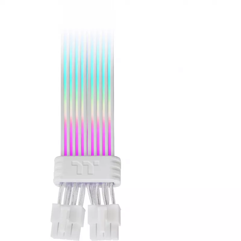 Thermaltake Tt Mod ARGB Snow Cable, 8 pines, 300 mm, blanco