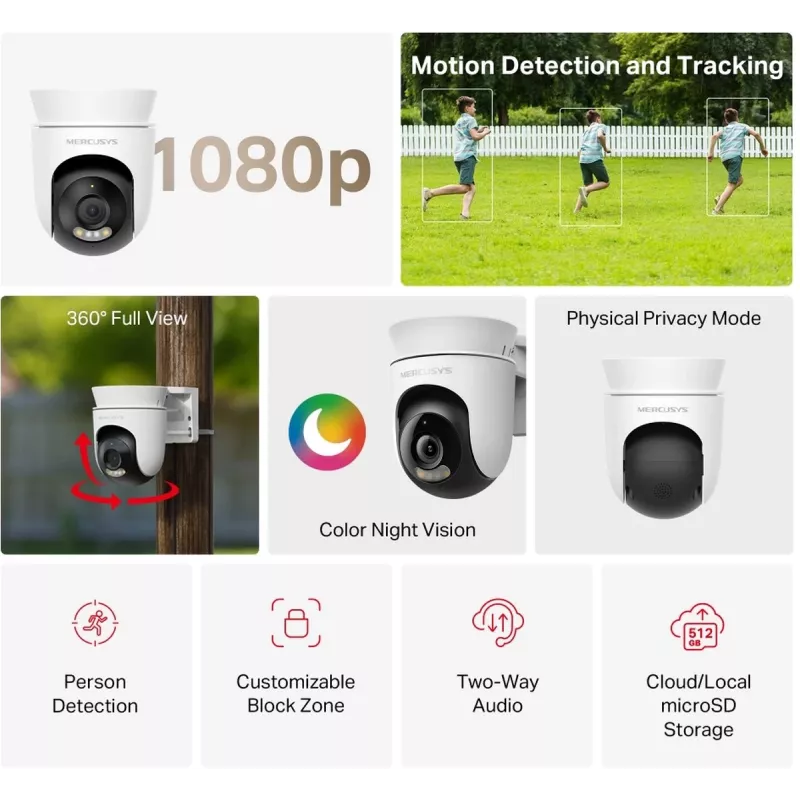 Mercusys MC500 cámara de seguridad Wi-Fi Pan/Tilt para exteriores