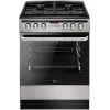 Cocina eléctrica-gas AMICA 58468 con 4 quemadores, Acero inoxidable, Clase energética A