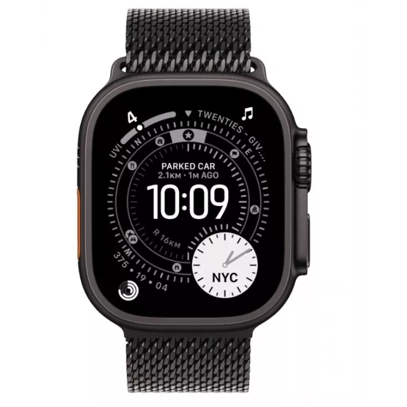 Smartwatch Apple Watch Ultra 3 GPS + Cellular 49mm Caja de titanio negro con milanesa de titanio negra mediana