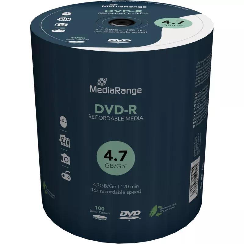 DVD vírgenes MediaRange MR442 4,7 GB DVD-R 100 uds.