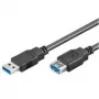 Cable alargador USB 3.0 SuperSpeed Wentronic Goobay, negro, 1,8 m – conector macho USB 3.0 (Type-A) > conector hembra USB 3.0 (Type-A) (93998)