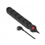 Alargador de corriente Maclean MCE188 5m 6 tomas interior negro