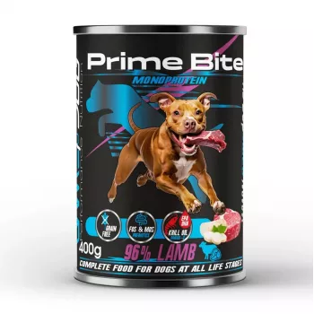 PRIME BITE Monoprotein cordero con perejil - comida húmeda para perros - 400 g