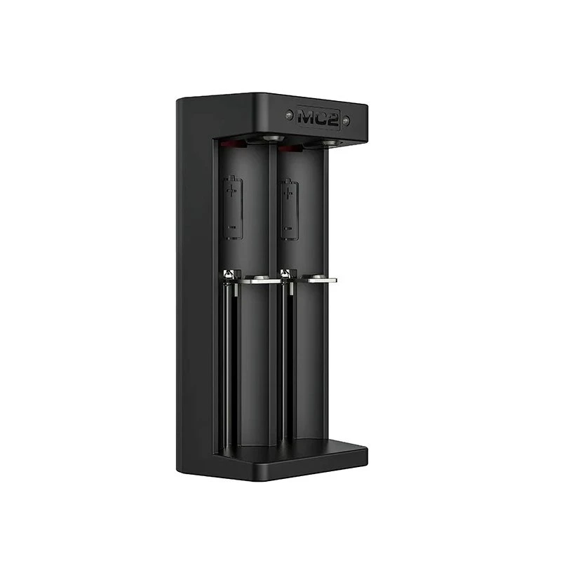 Cargador de baterías Li-Ion de doble ranura XTAR para celdas 18650, entrada USB-C, 2 ranuras, negro, indicadores LED