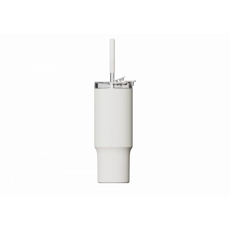 Vaso con pajita térmico Xiaomi Straw Mug White 1 L — interior de acero inoxidable, a prueba de fugas, 240×132×97 mm
