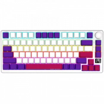 LORGAR KBP7075W, teclado gaming mecánico inalámbrico 75% Pro, blanco, distribución EN